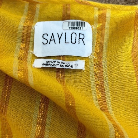 SAYLOR Adrianne Ruffle-Sleeve Yarn Dye Stripe Mini Dress Size Small - Picture 9 of 10